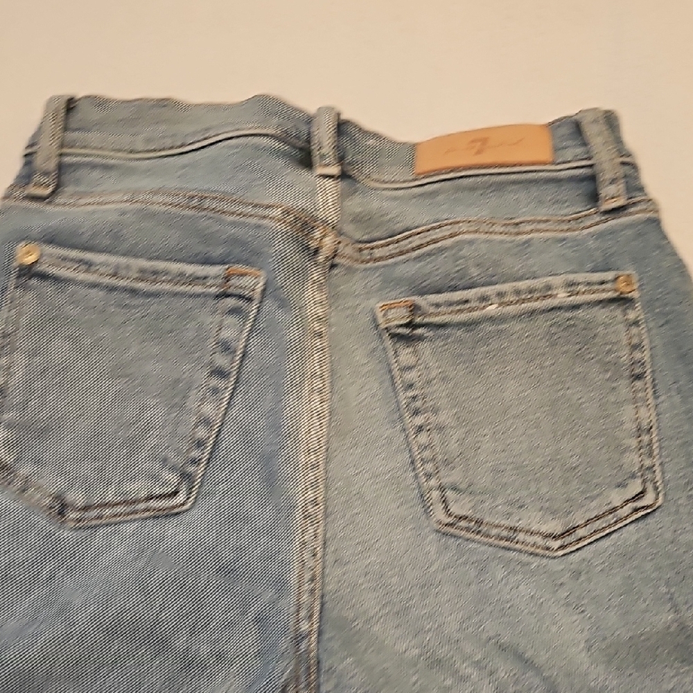 7 For All Mankind Blue Skinny Jeans with Pearl Details - Picture 5 of 10